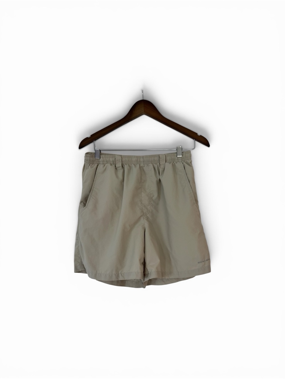 Columbia Men's Khaki Elastic-Waist Swim Trunks